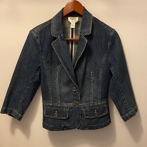 Talbots Dark Blue Denim Blazer Jacket